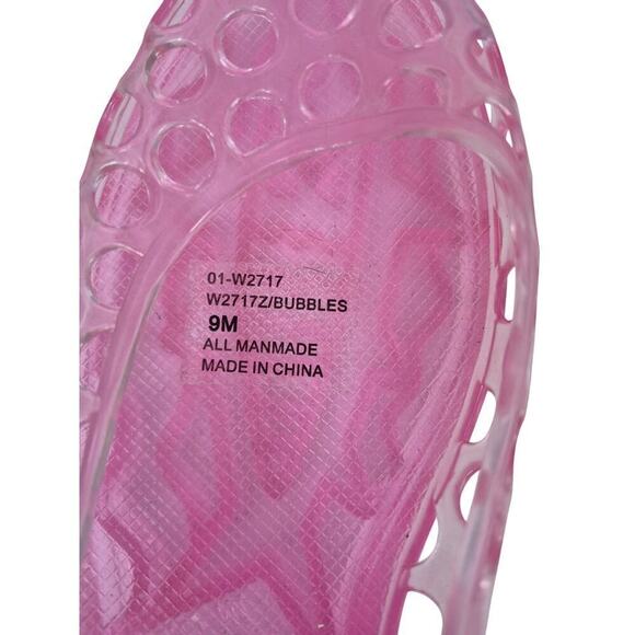 White Mountain Pink Jelly Shoes Polka Dot Cut Outs Small Wedge Heel Sz 9 - Picture 4 of 9